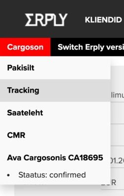 Erply Cargoson Labels Tracking
