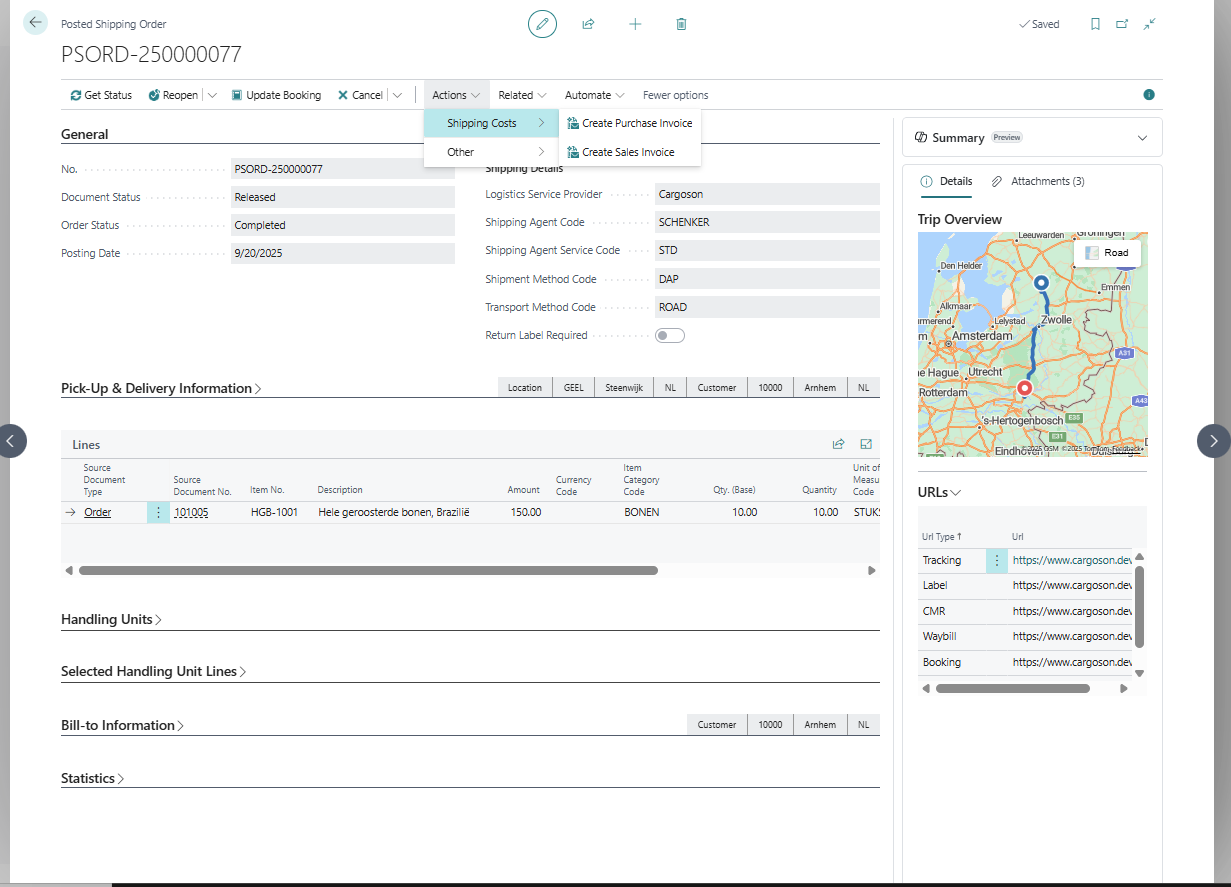 Valkonix Ship - Knjižite troškove otpreme izravno u Business Central