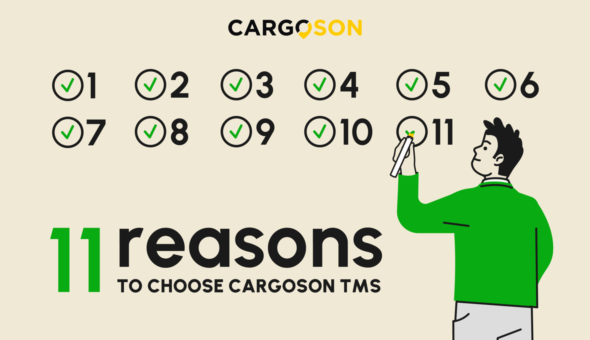 11 priežasčių, kodėl rinktis Cargoson TMS